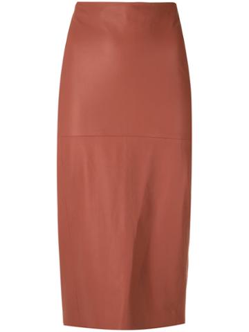 Giuliana Romanno Midi Skirt, Women's, Size: 40, Orange, Leather