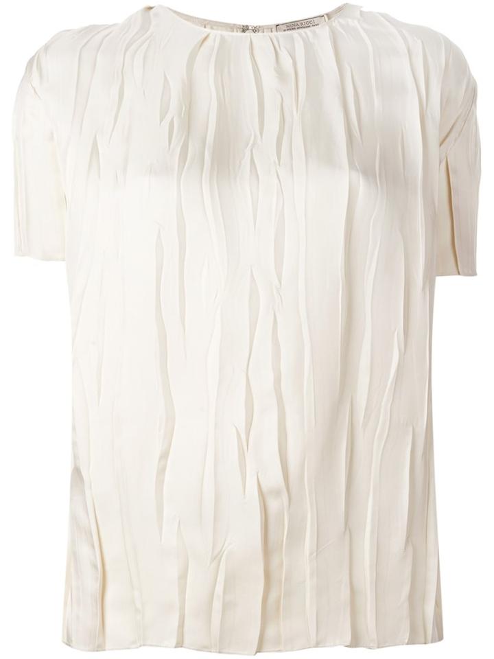 Nina Ricci Draped Round Neck Blouse