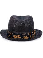 Paul Smith Printed Ribbon Trilby Hat, Men's, Size: M, Blue, Straw