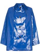 Kassl Patent Button Down Raincoat - Blue