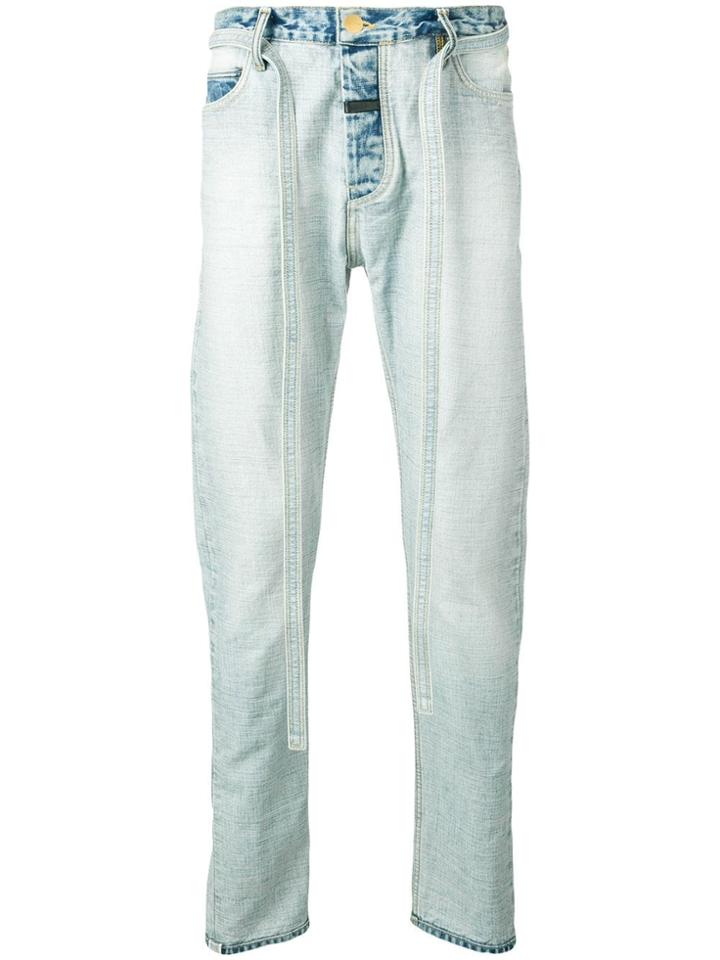 Fear Of God Belted Slim Fit Jeans - Blue