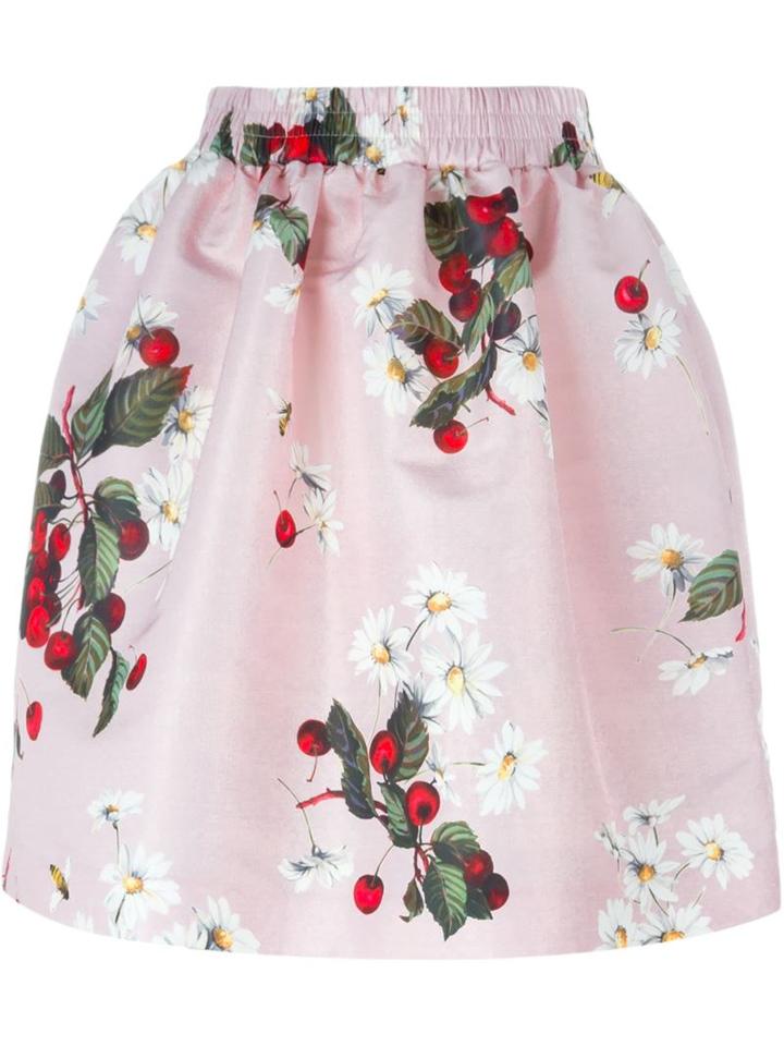 Red Valentino Floral Print Volume Skirt