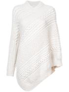 Rosie Assoulin Asymmetrical Knitted Cape Sweater - Nude & Neutrals