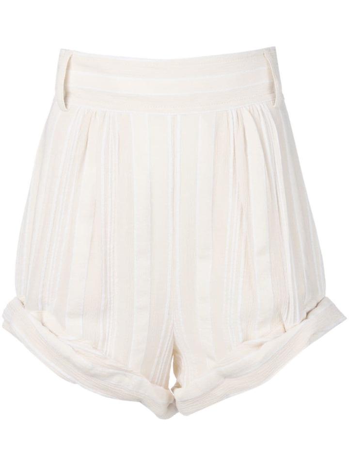 Philosophy Di Lorenzo Serafini High-waisted Stripe Shorts - Neutrals