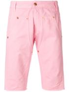 Paura Skinny Denim Shorts - Pink & Purple