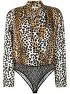 Rixo Avril Leopard Print Top - Brown