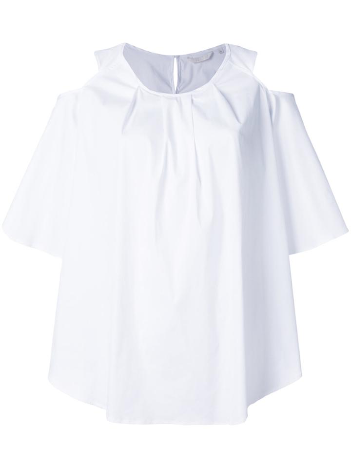 Xacus Cold Shoulder Blouse - White