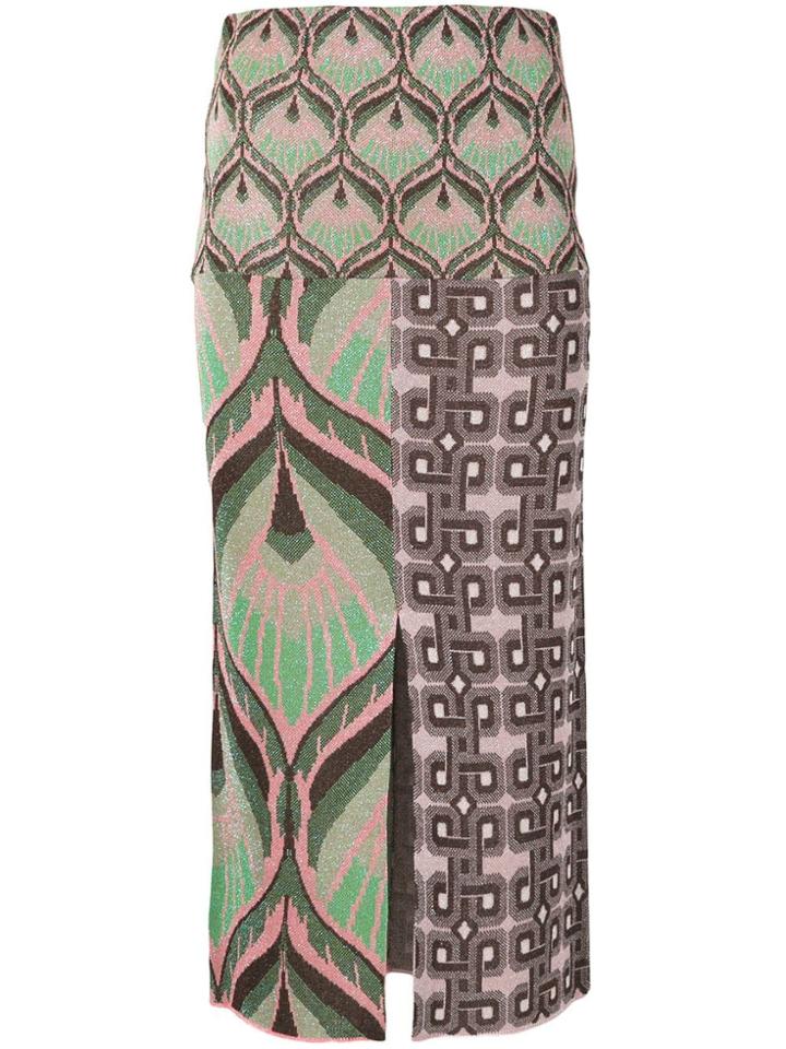 Circus Hotel Lurex Pencil Skirt - Brown
