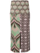 Circus Hotel Lurex Pencil Skirt - Brown