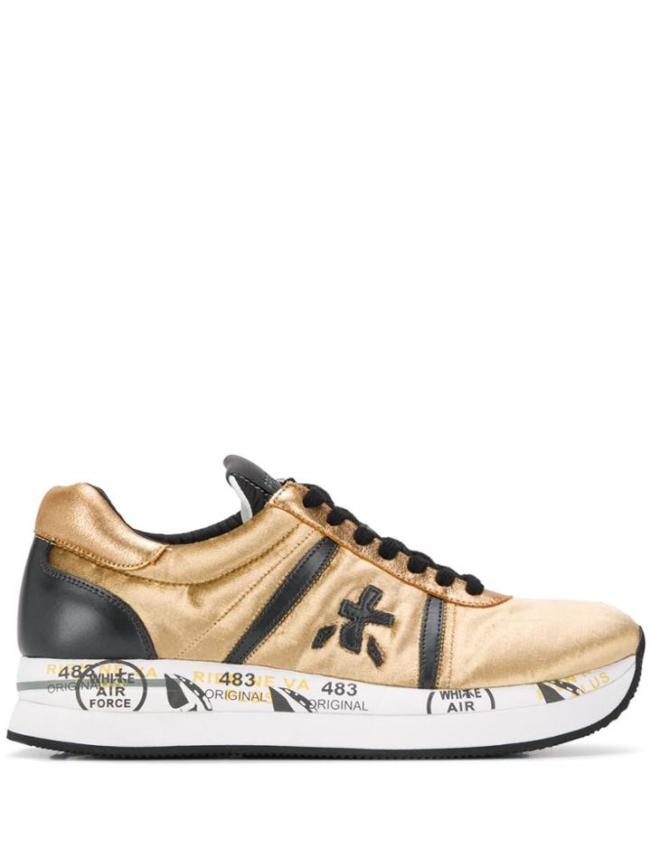 Premiata Conny Metallic Sneakers - Gold