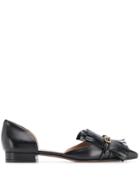 L'autre Chose Fringed Ballerina Shoes - Black