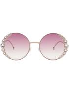 Fendi Eyewear Ribbons & Crystals Sunglasses - Pink