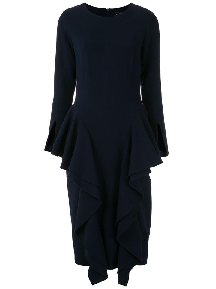 Olympiah Chipre Ruffle Midi Dress - Blue