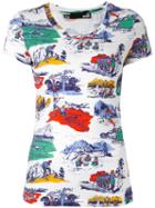 Love Moschino - Camping Print T-shirt - Women - Cotton/spandex/elastane - 44, Women's, Cotton/spandex/elastane