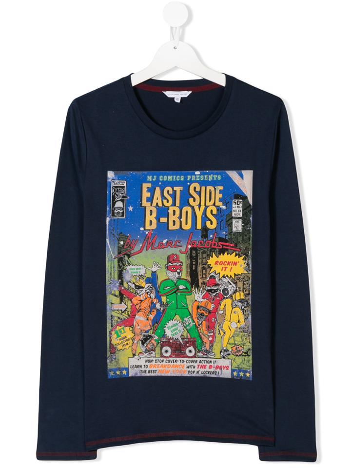 Little Marc Jacobs Teen Long-sleeve Printed T-shirt - Blue