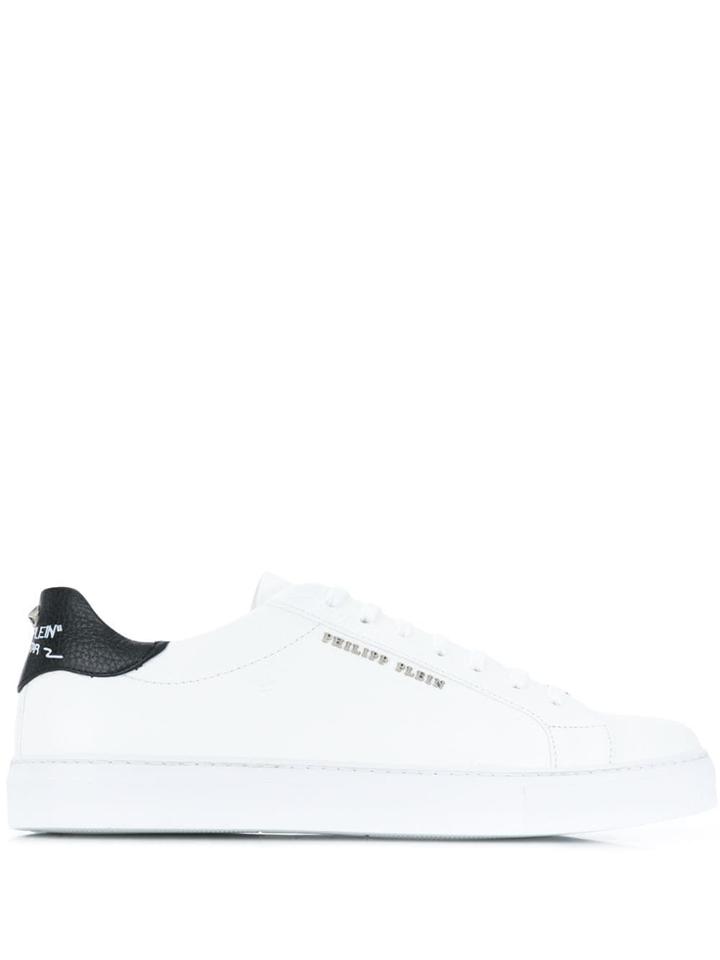 Philipp Plein Branded Heel Counter Sneakers - White