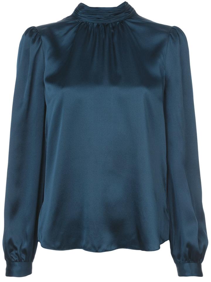 Veronica Beard Turtle Neck Blouse - Blue