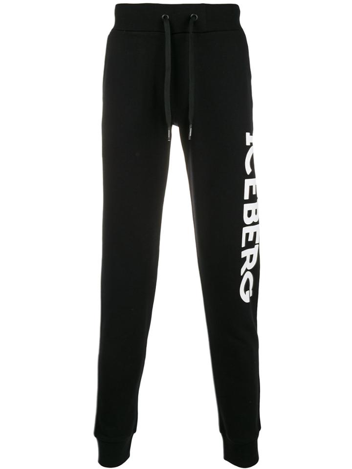 Iceberg Logo Drawstring Track Trousers - Black