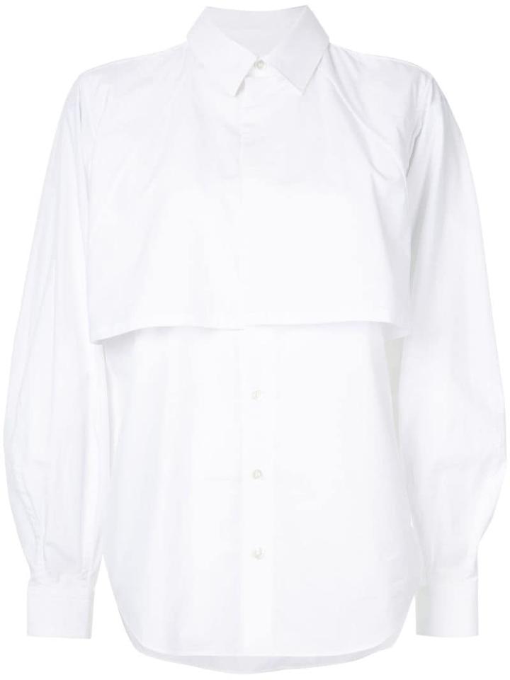 Toga Tiered Button Shirt - White