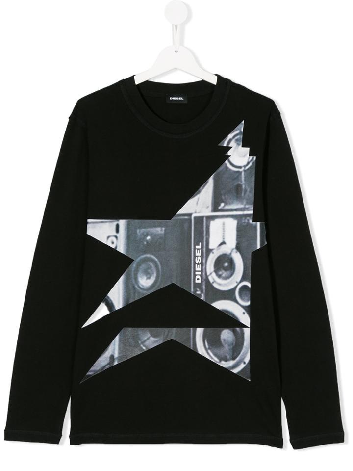 Diesel Kids Printed Sweatshirt - Black