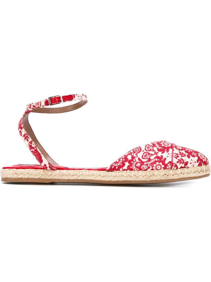 Tabitha Simmons Sebille Espadrilles, Women's, Size: 38, Red, Rubber/leather/cotton