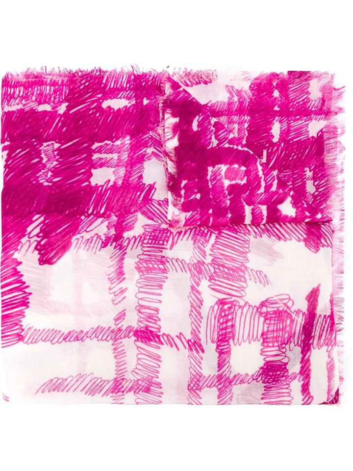 Chanel Vintage Printed Scarf, Women's, Pink/purple