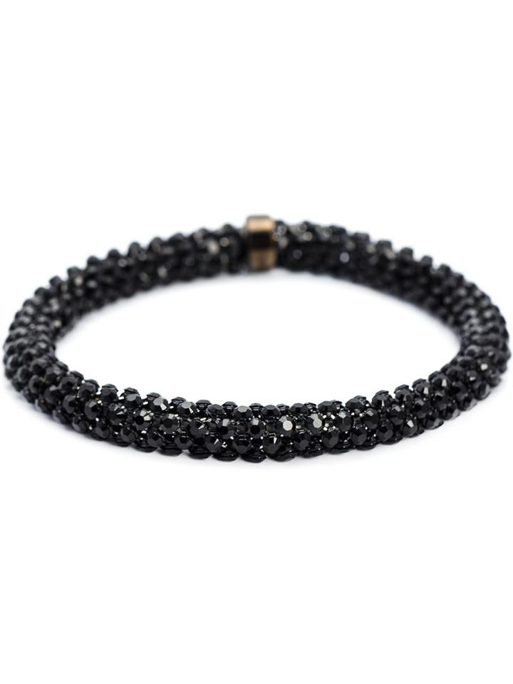 Michael Schmidt Crystal Bangle, Women's, Black
