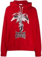 Palm Angels Logo Print Hoodie - Red