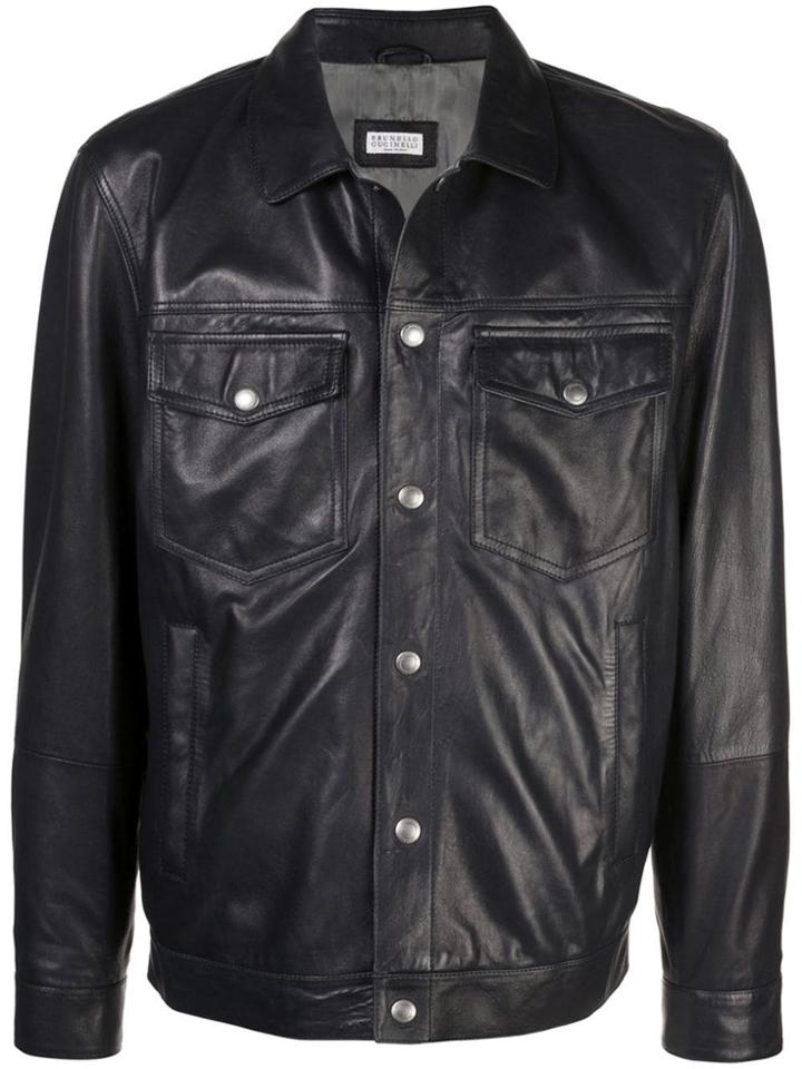 Brunello Cucinelli Button Shirt Jacket - Blue