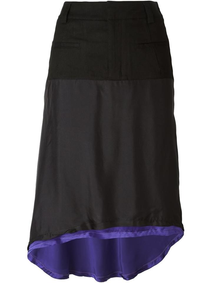 Haider Ackermann Double Layer Skirt, Women's, Size: 36, Black, Silk/cotton/linen/flax/virgin Wool