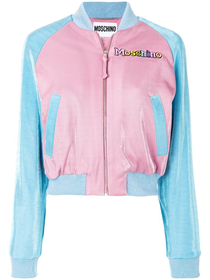 Moschino My Little Pony Lurex Applique Bomber Jacket - Blue