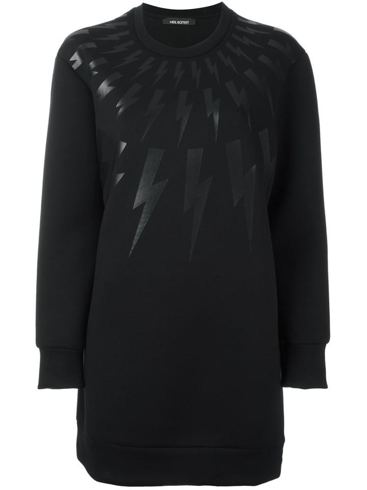 Neil Barrett 'lightning Bolt' Sweatshirt, Women's, Size: Small, Black, Lyocell/cotton/viscose/polyurethane