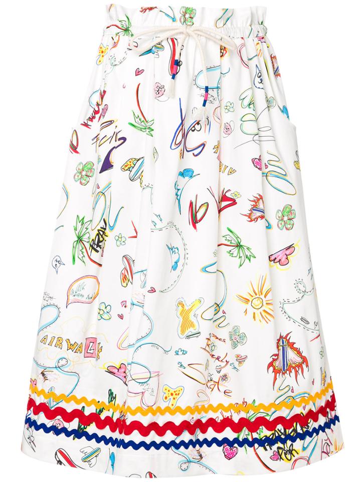 Mira Mikati Multi-print Skirt - White