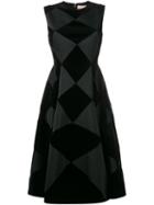 Roksanda 'avildsen' Diamond-check Dress, Women's, Size: 10, Black, Cotton/polyester/acetate/polyamide