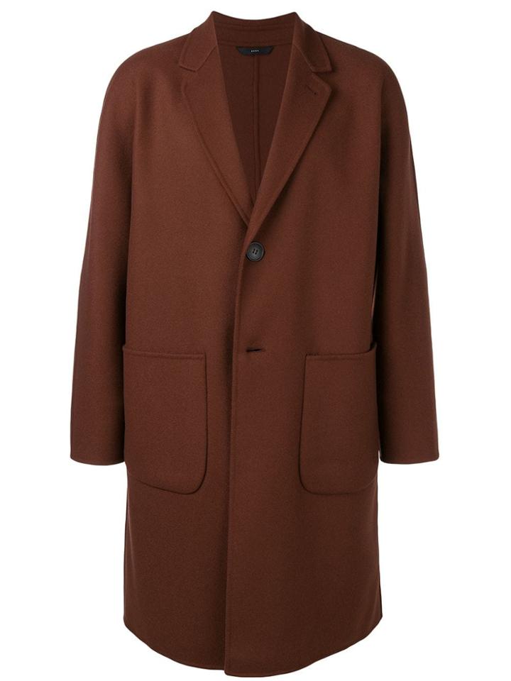 Hevo Boxy Single-breasted Coat - Brown