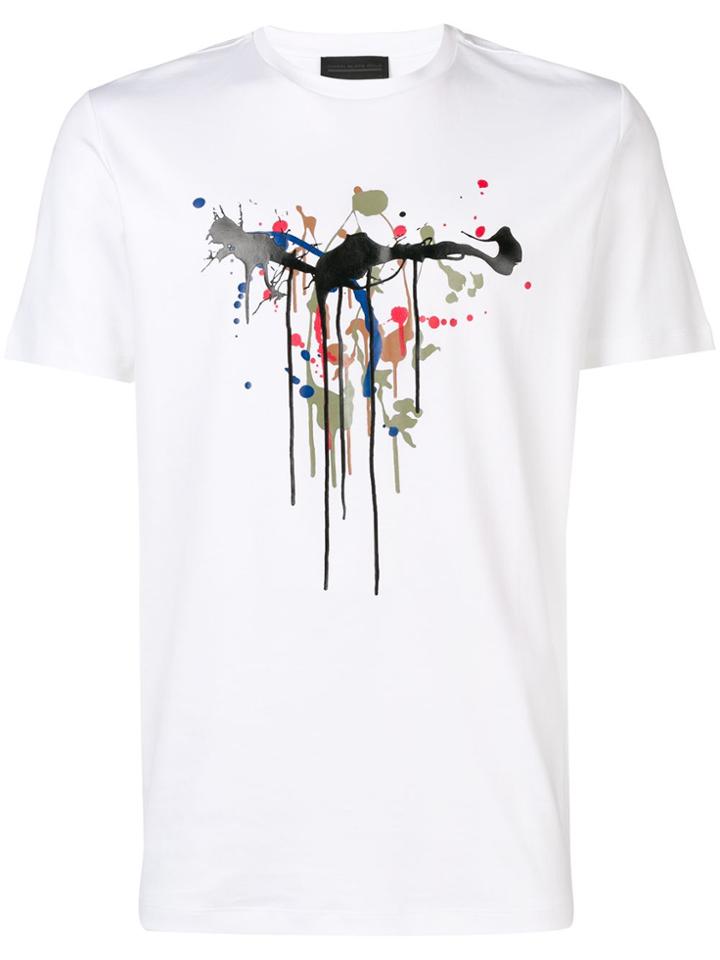 Diesel Black Gold T-shirt With Dripping Print - White