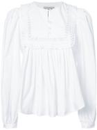 Sea Gathered Detail Frilled Blouse - White
