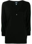 Cavalli Class Embellished V-neck Pullover - Black