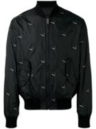 Alexander Wang Cigarette Print Bomber Jacket, Men's, Size: 50, Black, Nylon