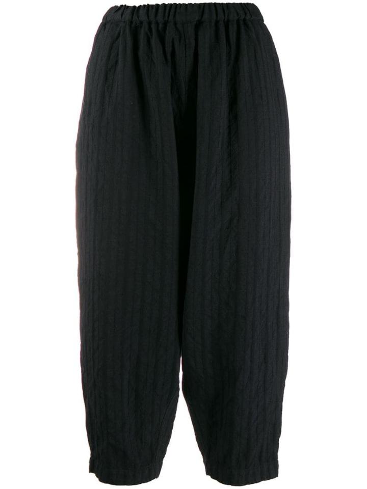 Comme Des Garçons Comme Des Garçons Striped Cropped Trousers - Blue