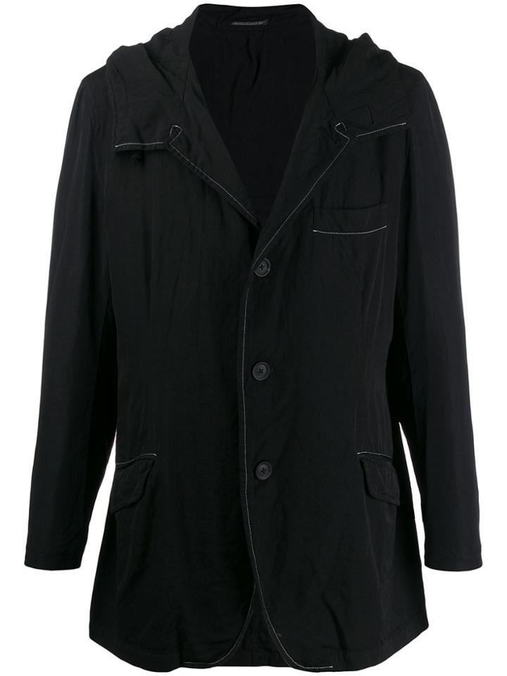 Yohji Yamamoto Hooded Fitted Blazer - Black
