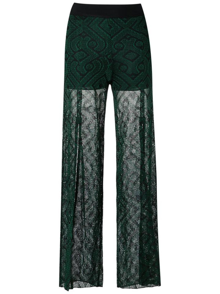 Cecilia Prado - Knitted Pants - Women - Acrylic/lurex/viscose - P, Green, Acrylic/lurex/viscose