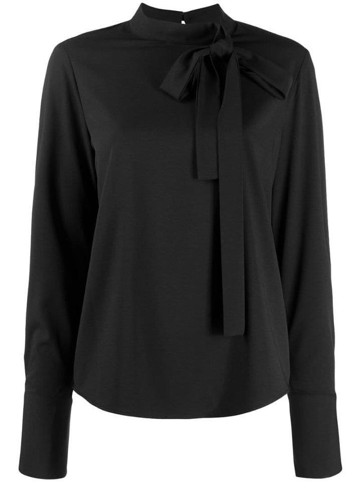 Be Blumarine Tie Neck Blouse - Black