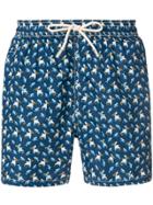 Mc2 Saint Barth Pelican Print Swim Shorts - Blue