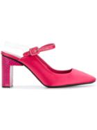 Alyx Sling Back Square Toe Sandals - Pink & Purple