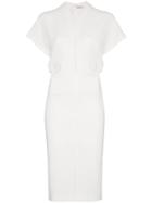 Poiret V-neck Fitted Dress - White