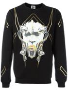 Les Hommes Urban All Over Print Sweatshirt, Men's, Size: Large, Black, Cotton