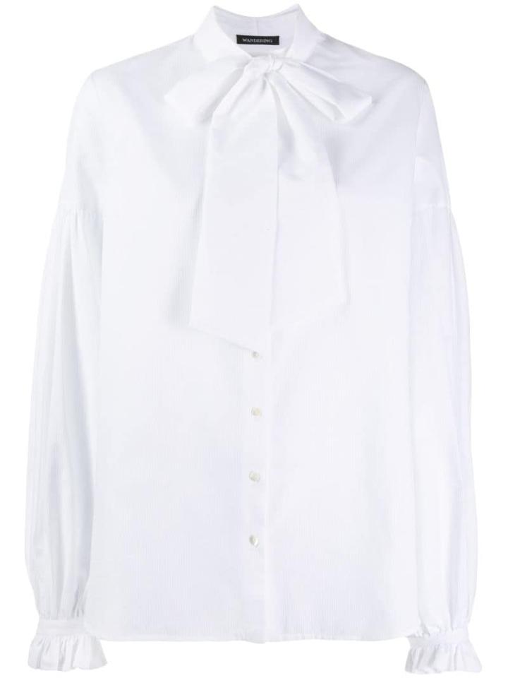 Wandering Bow Tie Shirt - White