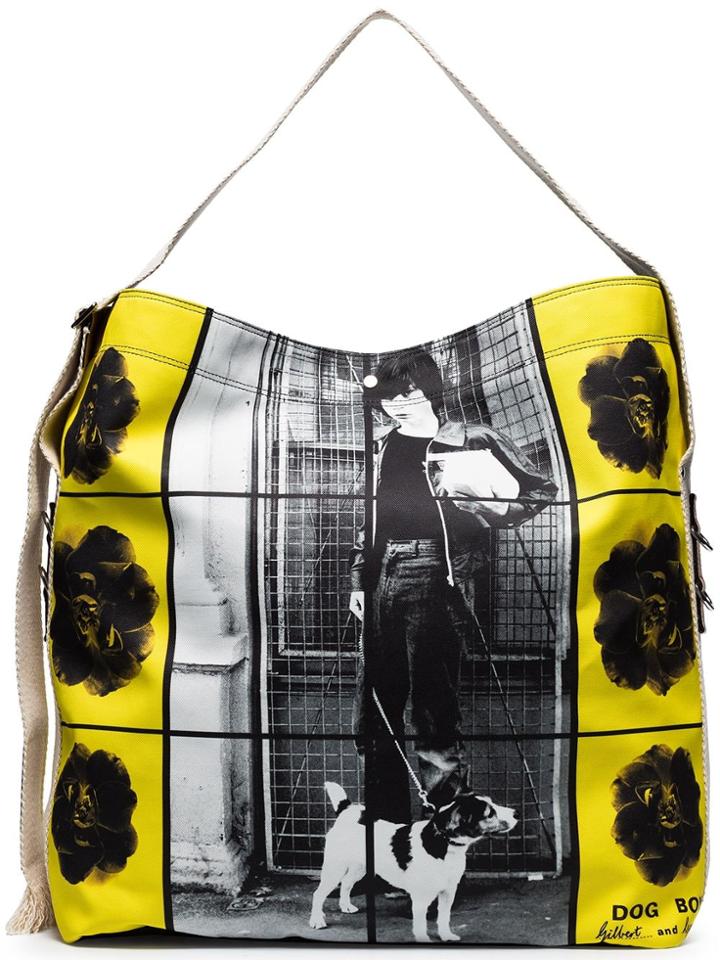Jw Anderson Yellow Printed Canvas Shoulder Bag