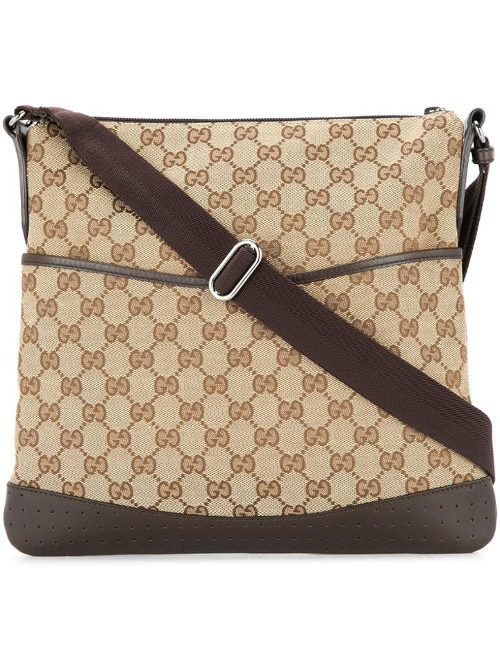 Gucci Vintage Gg Pattern Cross Body Shoulder Bag - Brown